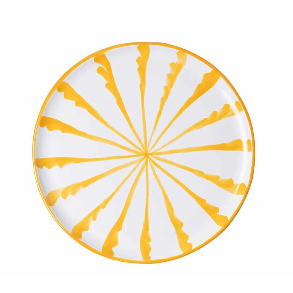 Pomelo Casa Dinnerware|Casa Amarilla Dinner Plate with Candy Cane Stripes
