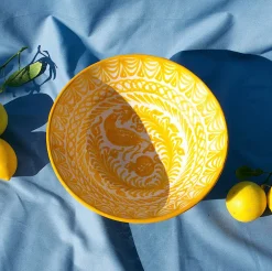 Pomelo Casa Dinnerware|Casa Amarilla Large Bowl with Hand-painted Designs