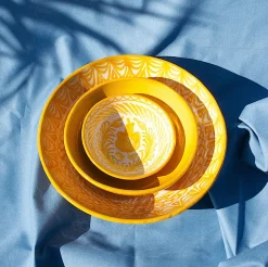 Pomelo Casa Dinnerware|Casa Amarilla Large Bowl with Hand-painted Designs