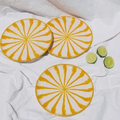 Pomelo Casa Dinnerware|Casa Amarilla Salad Plate with Candy Cane Stripes