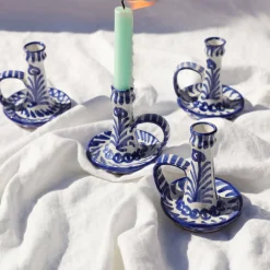 Pomelo Casa Candles|Casa Azul Candlestick with Hand-Painted Designs