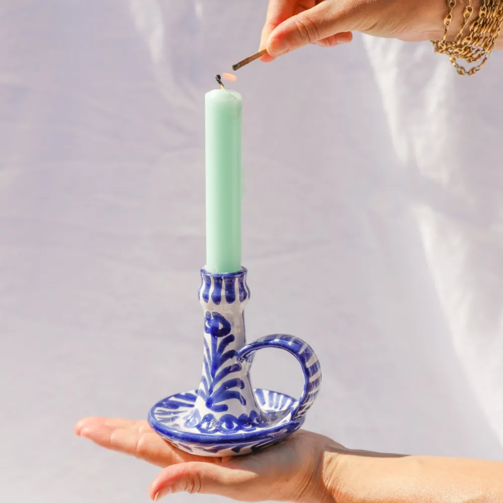 Pomelo Casa Candles|Casa Azul Candlestick with Hand-Painted Designs