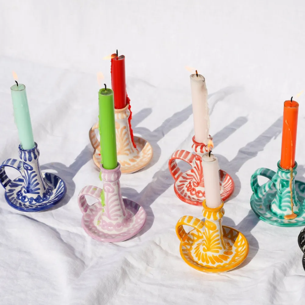 Pomelo Casa Candles|Casa Azul Candlestick with Hand-Painted Designs