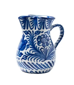 Pomelo Casa Dinnerware|Casa Azul Medium Pitcher with Hand-painted Designs