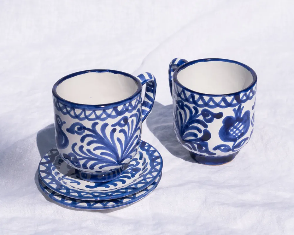 Pomelo Casa Dinnerware|Casa Azul Mug with Hand-painted Designs