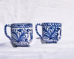 Pomelo Casa Dinnerware|Casa Azul Mug with Hand-painted Designs