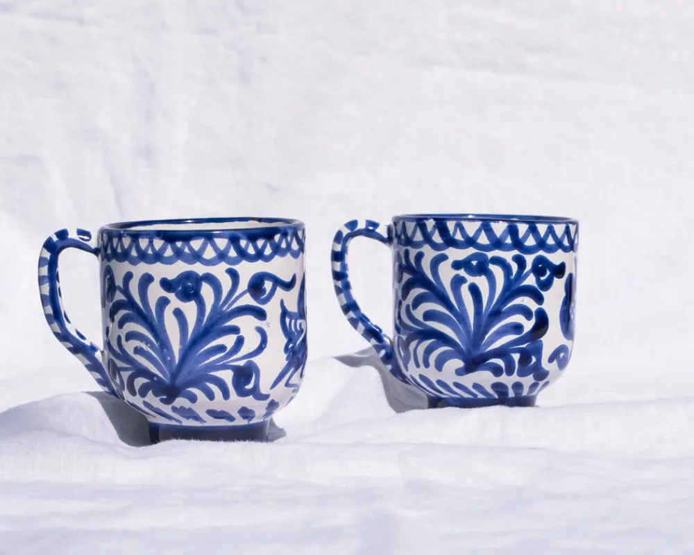 Pomelo Casa Dinnerware|Casa Azul Mug with Hand-painted Designs