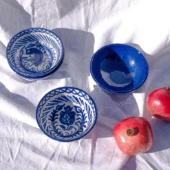 Pomelo Casa Dinnerware|Casa Azul Small Bowl with Hand-Painted Designs