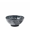 Pomelo Casa Dinnerware|Casa Blanca & Negra Medium Bowl with Hand-painted Designs