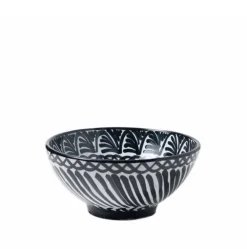 Pomelo Casa Dinnerware|Casa Blanca & Negra Medium Bowl with Hand-painted Designs
