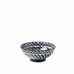 Pomelo Casa Dinnerware|Casa Blanca & Negra Small Bowl with Hand-painted Designs