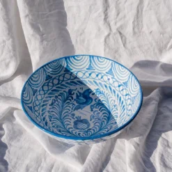 Pomelo Casa Dinnerware|Casa Celeste Large bowl with Hand-Painted Designs