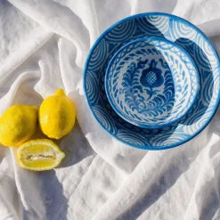Pomelo Casa Dinnerware|Casa Celeste Small Bowl with Hand-Painted Designs