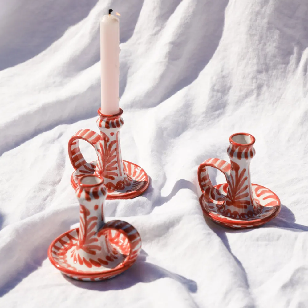 Pomelo Casa Candles|Casa Coral Candlestick with Hand-Painted Designs