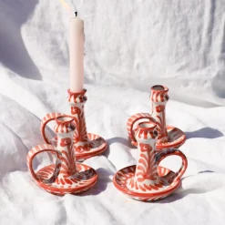 Pomelo Casa Candles|Casa Coral Candlestick with Hand-Painted Designs