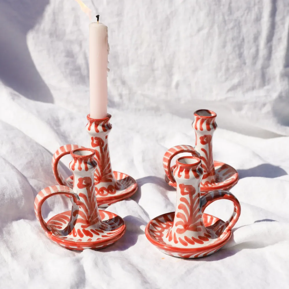 Pomelo Casa Candles|Casa Coral Candlestick with Hand-Painted Designs