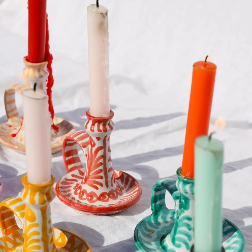 Pomelo Casa Candles|Casa Coral Candlestick with Hand-Painted Designs