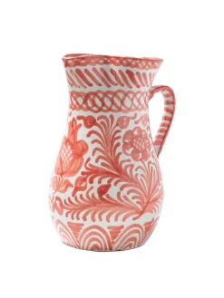 Pomelo Casa Dinnerware|Casa Coral Large Pitcher with Hand-painted Designs