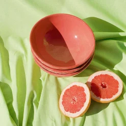 Pomelo Casa Dinnerware|Casa Coral Medium Bowl with Coral Glaze