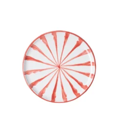 Pomelo Casa Dinnerware|Casa Coral Salad Plate with Candy Cane Stripes