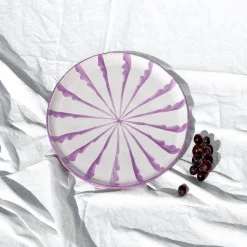 Pomelo Casa Dinnerware|Casa Lila Dinner Plate with Candy Cane Stripes