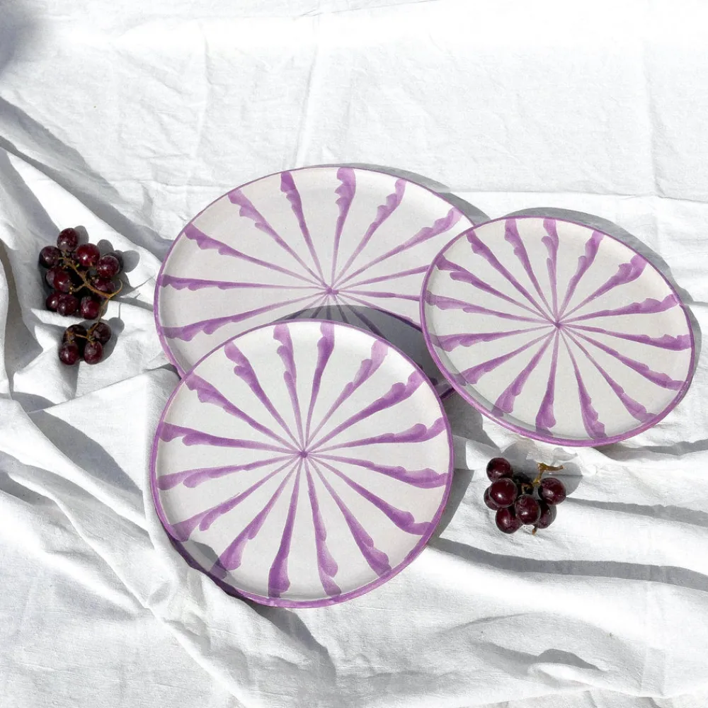 Pomelo Casa Dinnerware|Casa Lila Salad Plate with Candy Cane Stripes