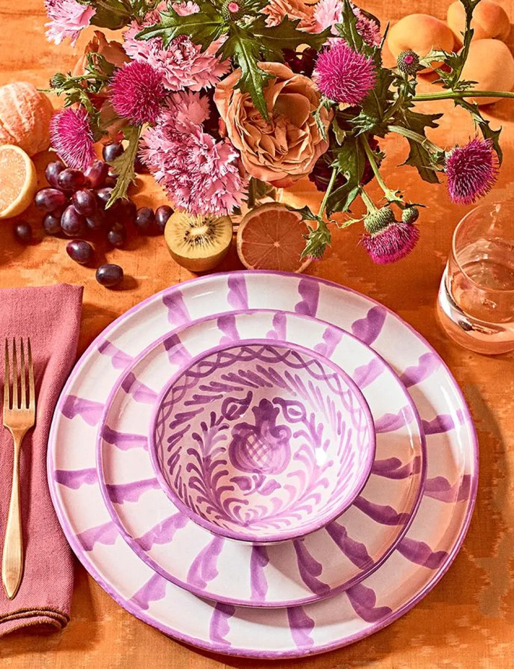 Pomelo Casa Dinnerware|Casa Lila Salad Plate with Candy Cane Stripes
