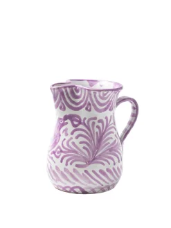 Pomelo Casa Dinnerware|Casa Lila Small Pitcher with Hand-painted Designs