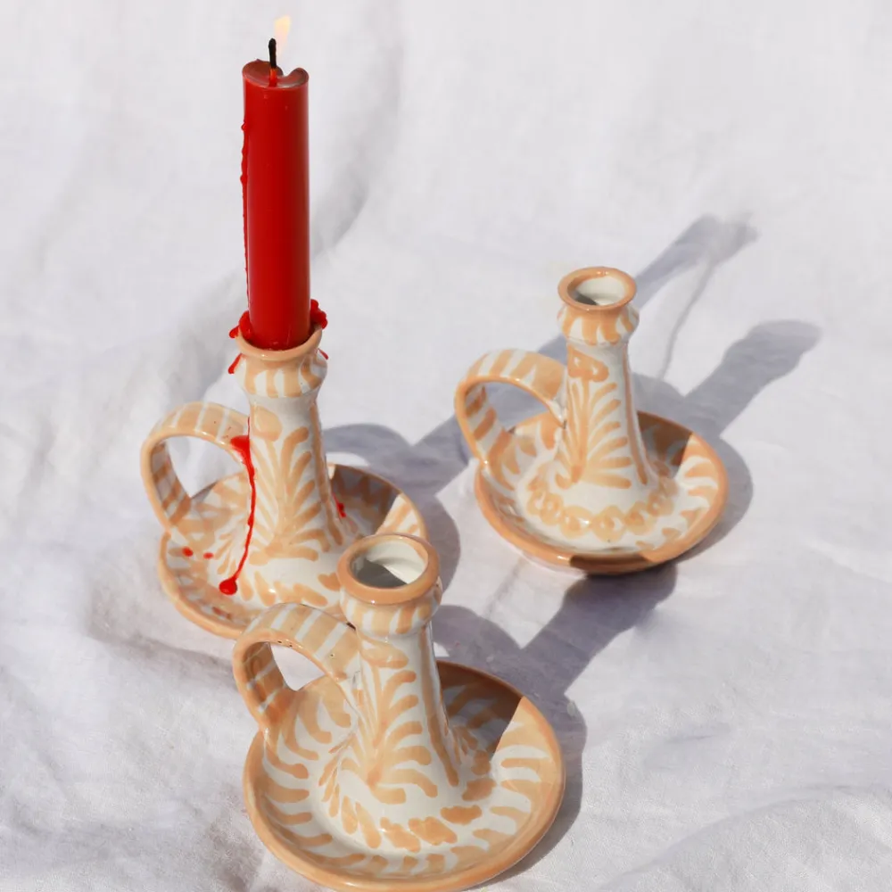 Pomelo Casa Candles|Casa Melocoton Candlestick with Hand-Painted Designs
