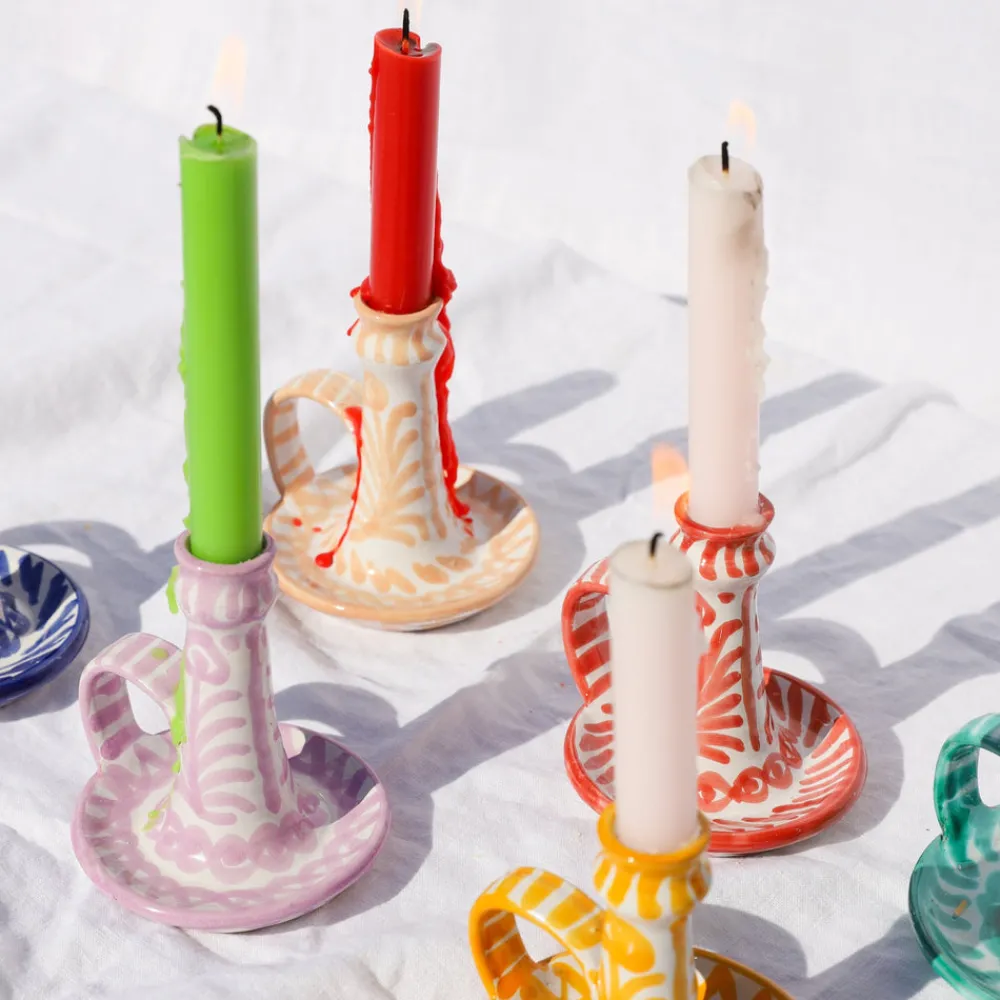 Pomelo Casa Candles|Casa Melocoton Candlestick with Hand-Painted Designs