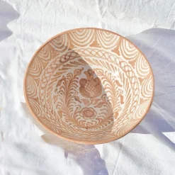 Pomelo Casa Dinnerware|Casa Melocoton Large Bowl with Hand-painted Designs