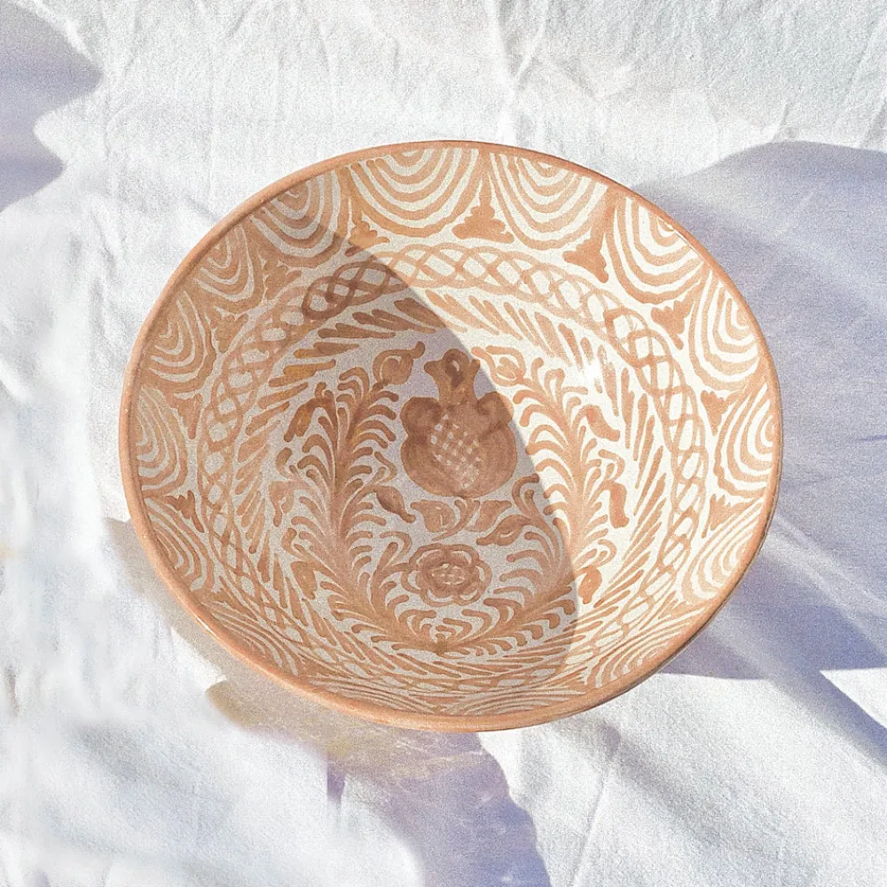 Pomelo Casa Dinnerware|Casa Melocoton Large Bowl with Hand-painted Designs