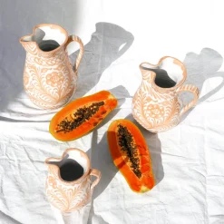 Pomelo Casa Dinnerware|Casa Melocoton Large Pitcher with Hand-painted Designs