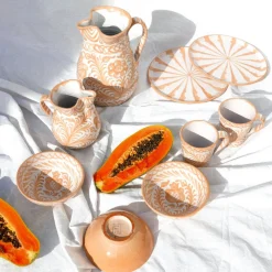 Pomelo Casa Dinnerware|Casa Melocoton Large Pitcher with Hand-painted Designs
