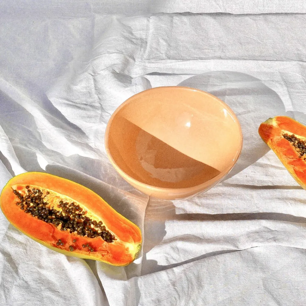 Pomelo Casa Dinnerware|Casa Melocoton Medium Bowl with Peach Glaze