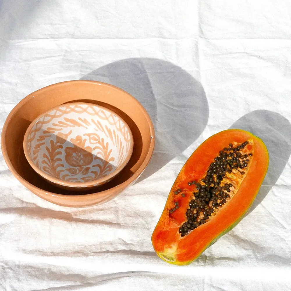 Pomelo Casa Dinnerware|Casa Melocoton Medium Bowl with Peach Glaze