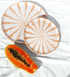 Pomelo Casa Dinnerware|Casa Melocoton Salad Plate With Candy Cane Stripes