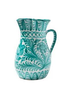 Pomelo Casa Dinnerware|Casa Verde Large Pitcher with Hand-painted Designs