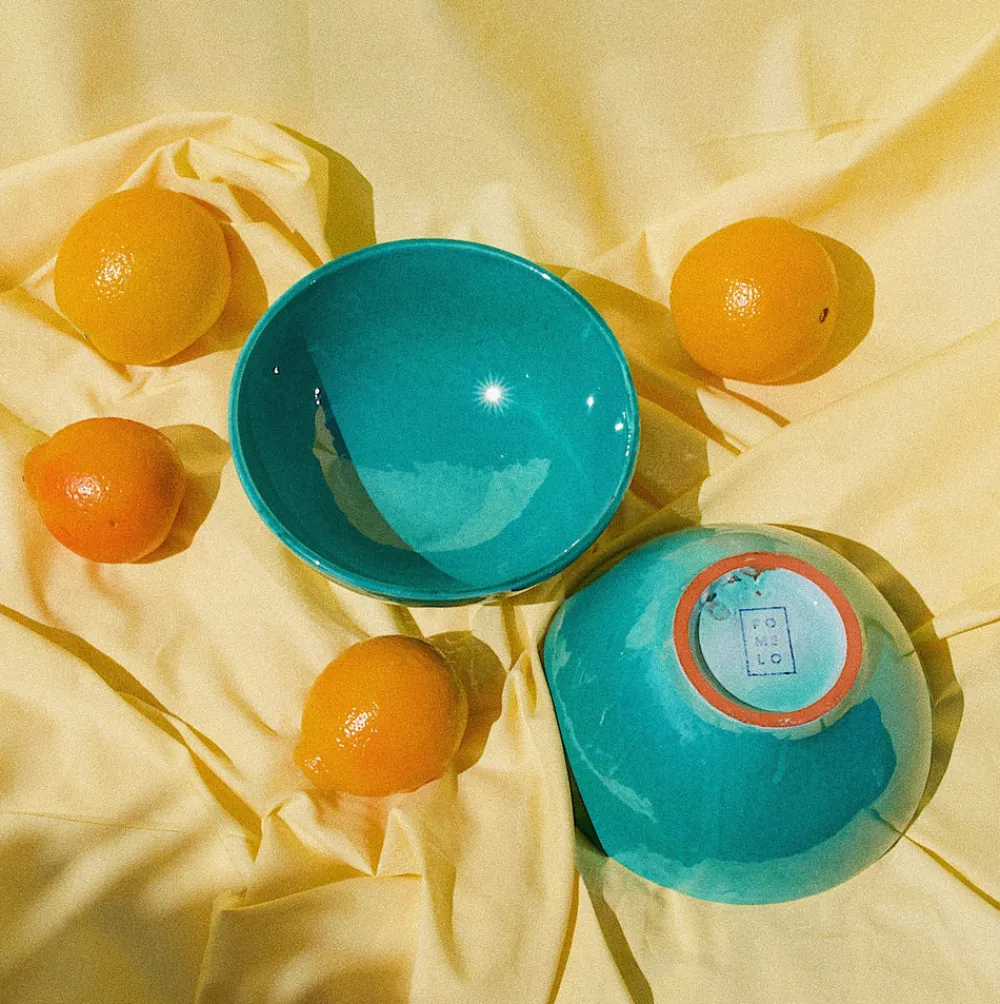 Pomelo Casa Dinnerware|Casa Verde Medium Bowl with Green Glaze