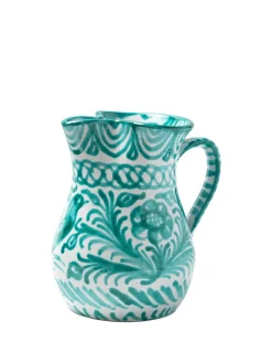 Pomelo Casa Dinnerware|Casa Verde Medium Pitcher with Hand-painted Designs
