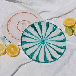Pomelo Casa Dinnerware|Casa Verde Salad Plate with Candy Cane Stripes