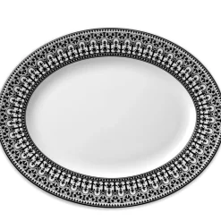 Caskata Dinnerware|Casablanca Black Large Oval Rimmed Platter