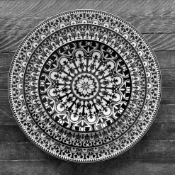 Caskata Dinnerware|Casablanca Rimmed Dinner Plate Black