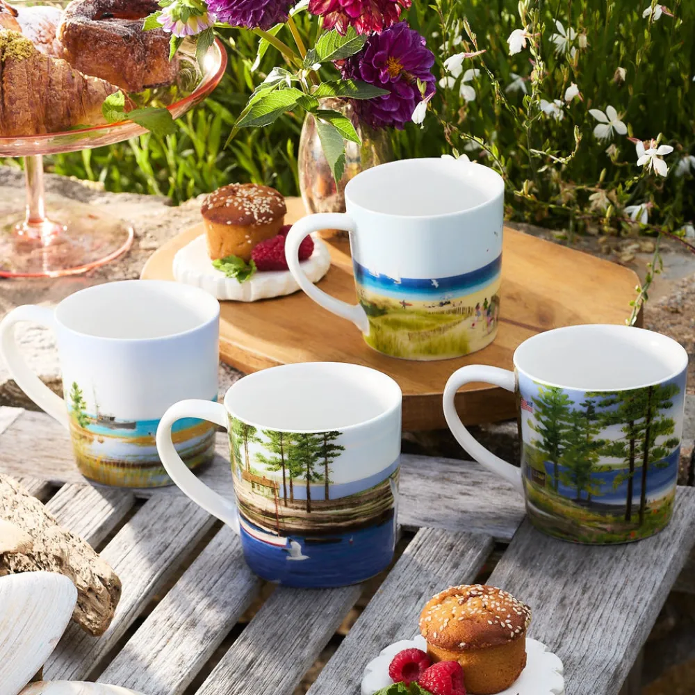 Caskata Dinnerware|X Felix Doolittle By the Sea Mugs, Set of 4