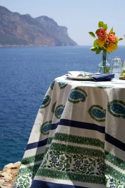 Couleur Nature Place Settings & Linens|Cassis Napkins in Blue & Green, Set of 6