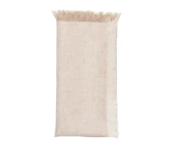 Kim Seybert Place Settings & Linens|Chambray Fringe Napkin in Natural, Set of 4