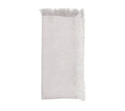 Kim Seybert Place Settings & Linens|Chambray Fringe Napkin in Gray, Set of 4