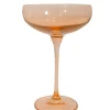 Estelle Colored Glass Glassware|Champagne Coupe Stemware, Set of 6 Blush Pink