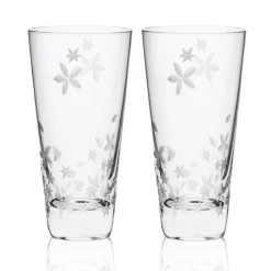 Caskata Glassware|Chatham Bloom Highball Glasses, Set of 2