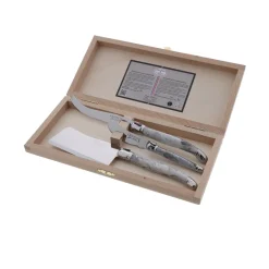 Jean Dubost Laguiole Flatware|Cheese Set Marble Clasp, Set of 3